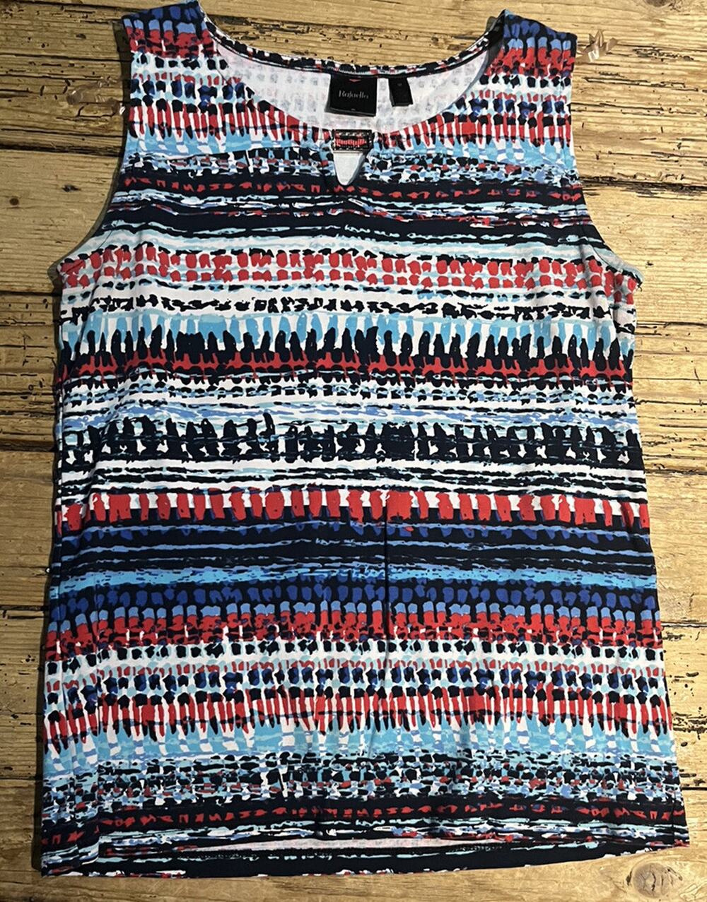Rafaella Womens Size M Multicolor Pattern Sleeveless Tank Top NWOT